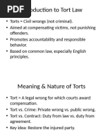 Law of Torts Summary Notes | PDF