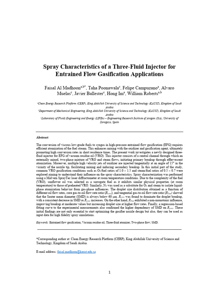 Three-Fluid Injector for Gasification | PDF | Gasification | Liquids