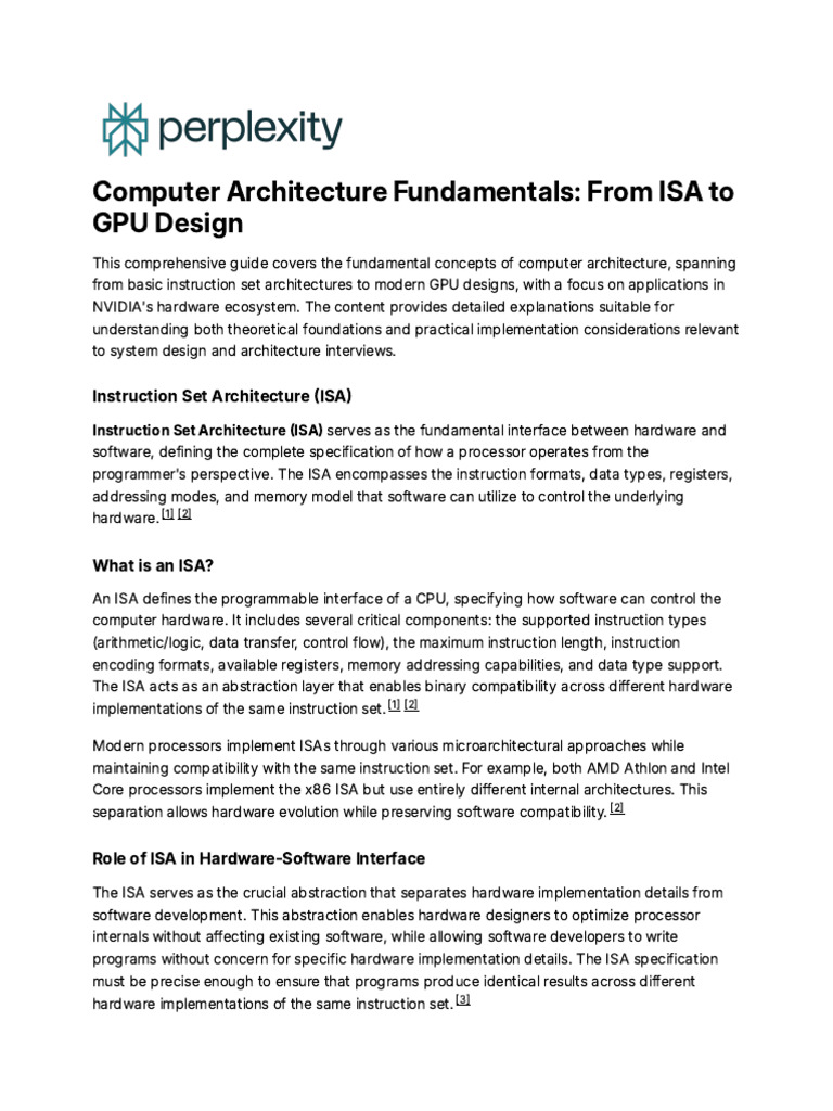 Computer Architecture: ISA to GPU Design | PDF | Central Processing ...