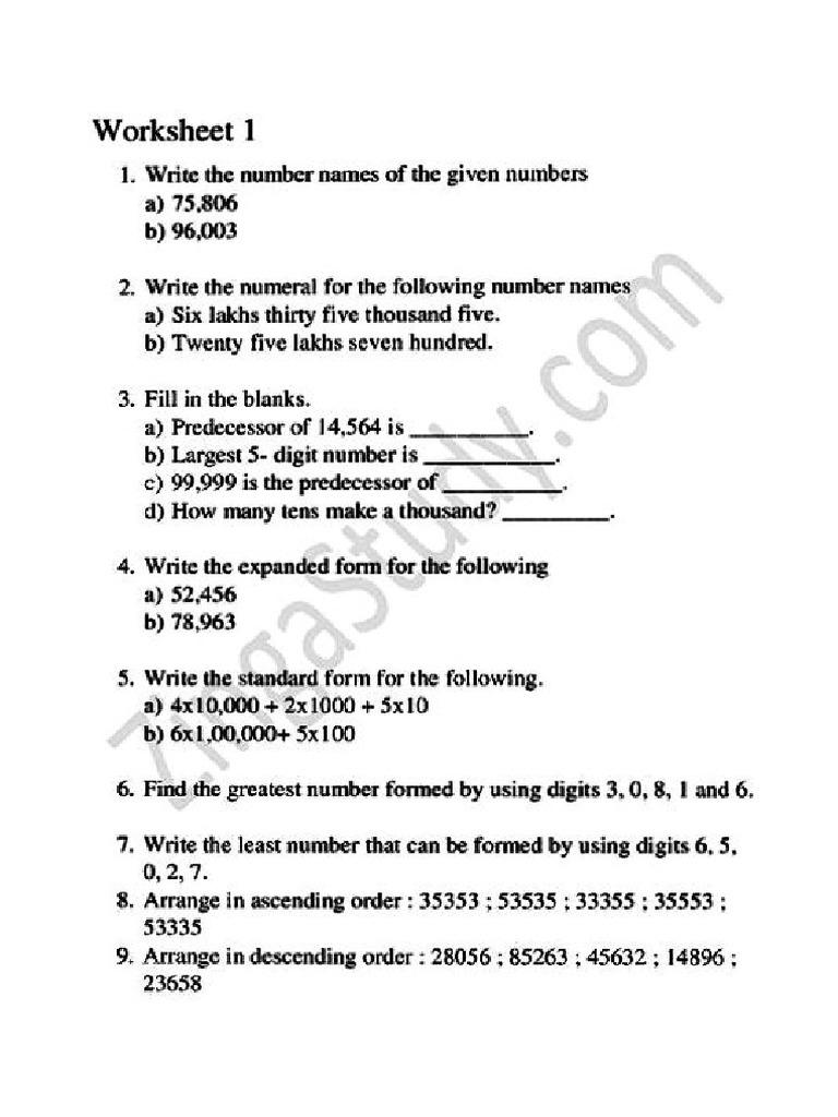 Worksheet 1 | PDF