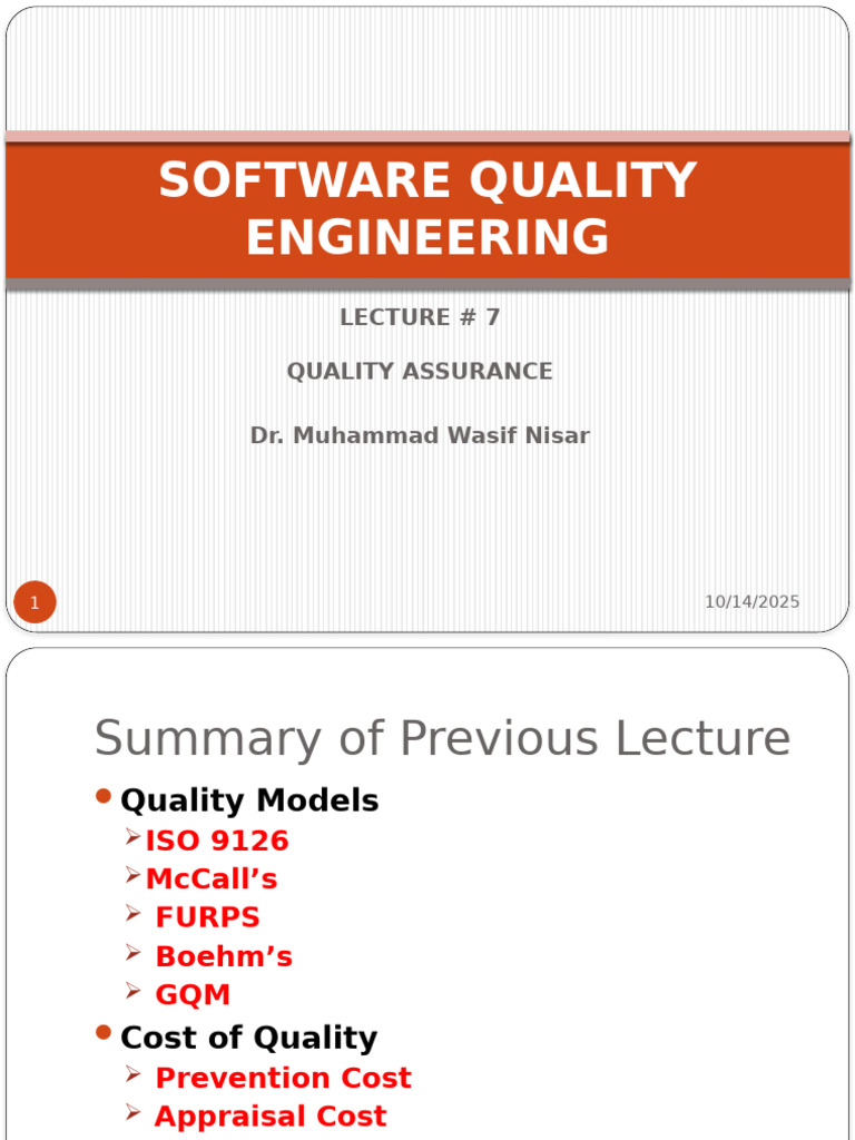 Software Quality Engineering-7-8 | PDF | Software Testing | Fault Tolerance