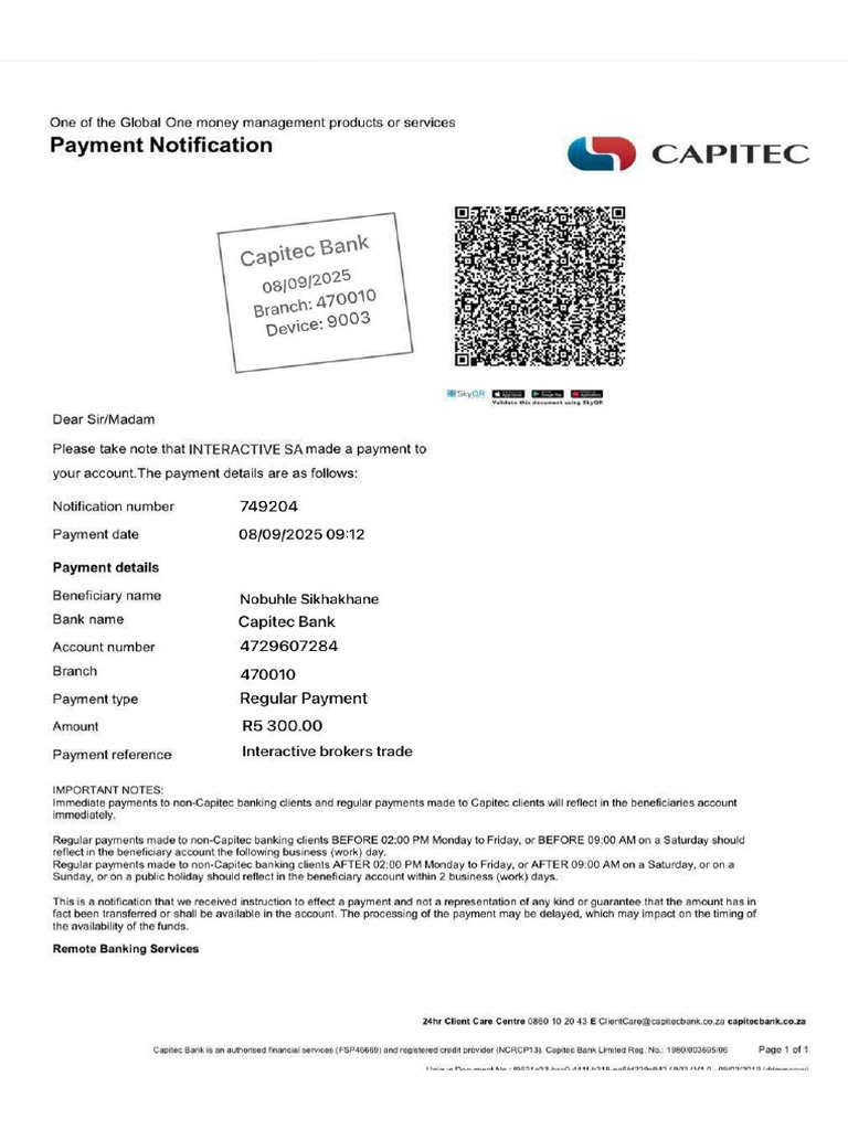 Payment Notification | PDF