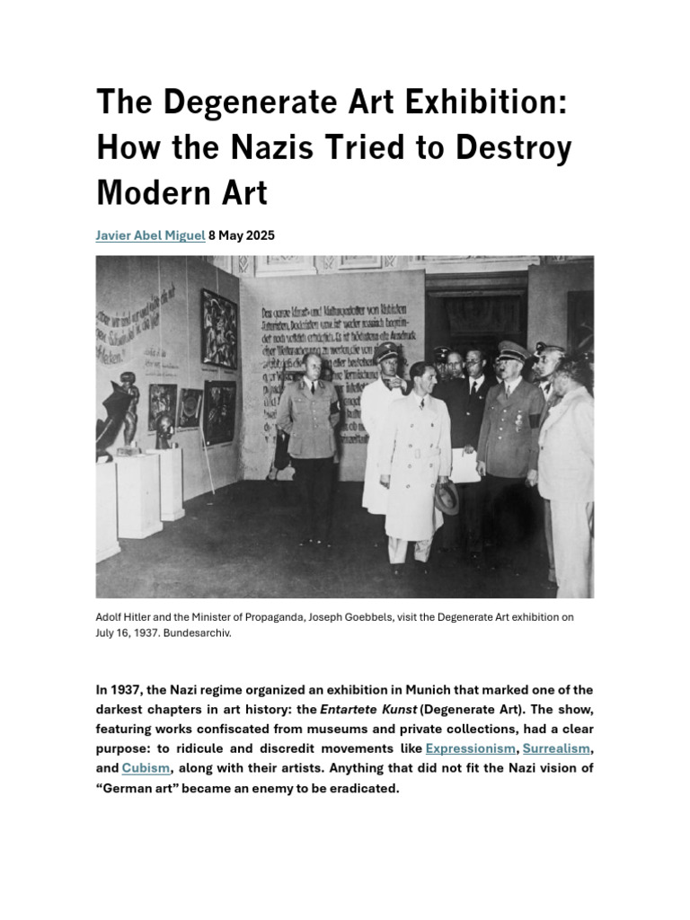 Nazi Degenerate Art Exhibition Explained | PDF | The Arts | Modern Art