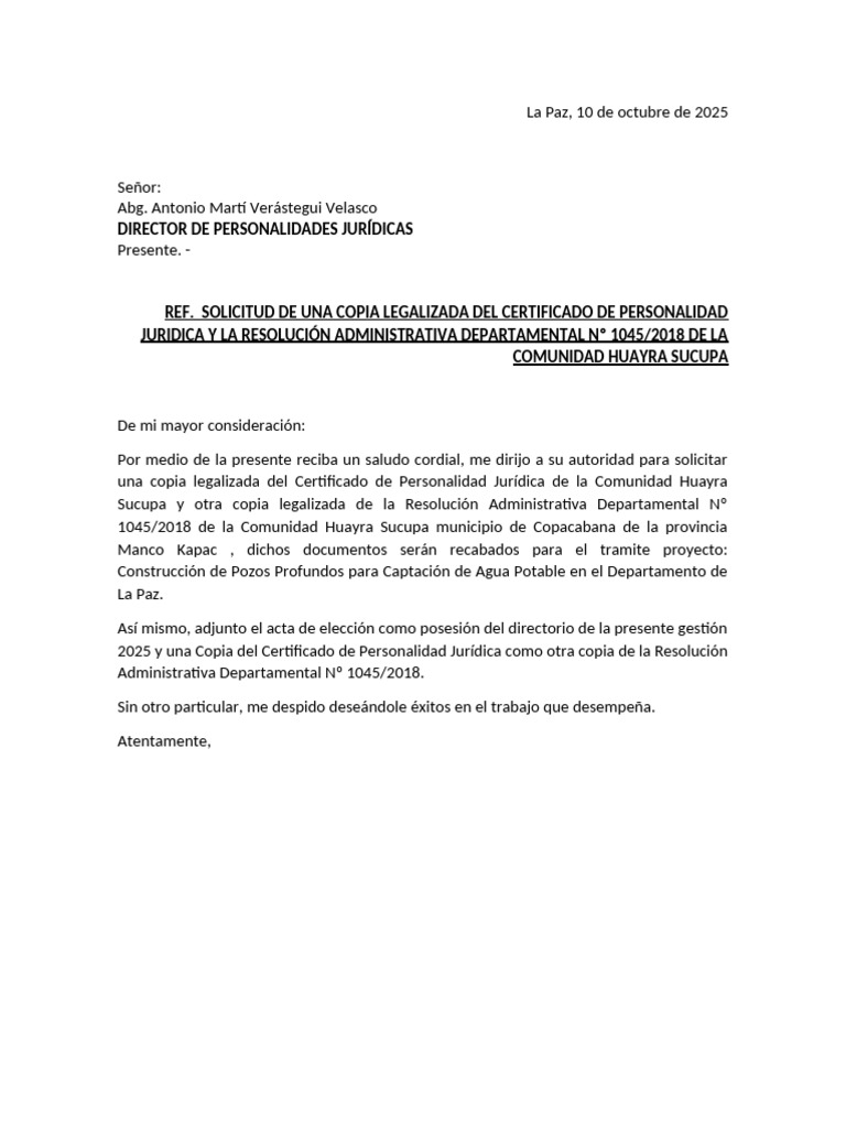Solicitud de Certificados Jurídicos 2025 | PDF
