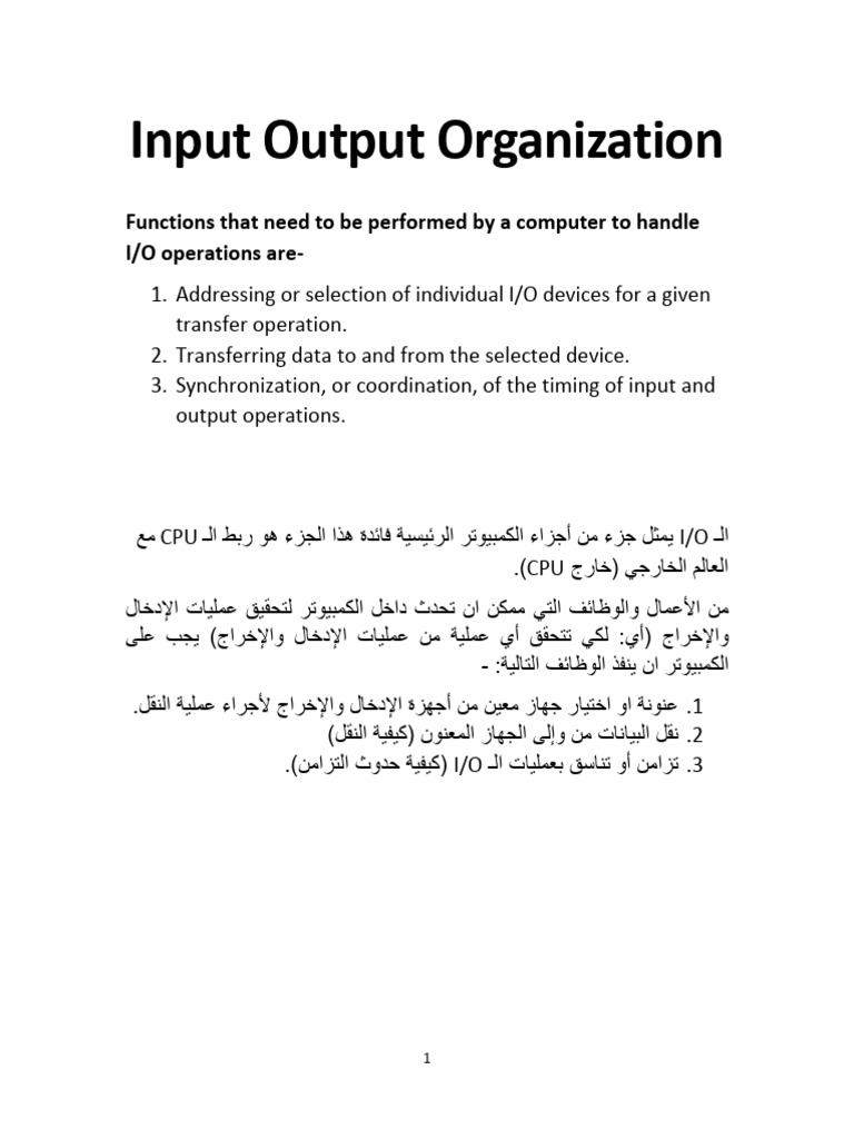 IO Organization | PDF