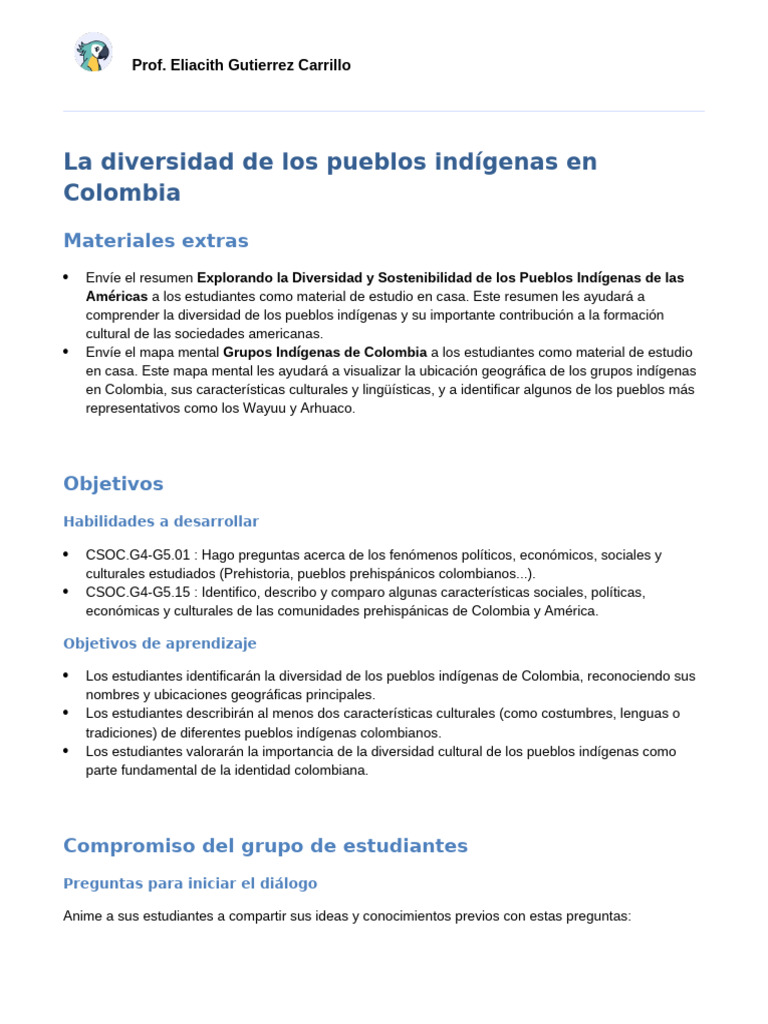 Diversidad de Pueblos Indígenas en Colombia | PDF | Colombia ...