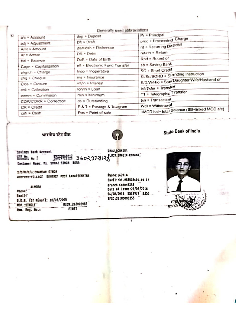 Bank Passbook | PDF