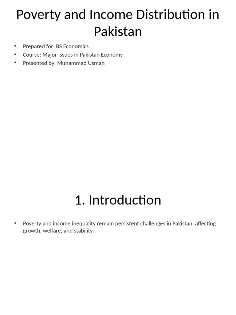 Income Distribution Challenges in Pakistan | PDF | Income Distribution ...