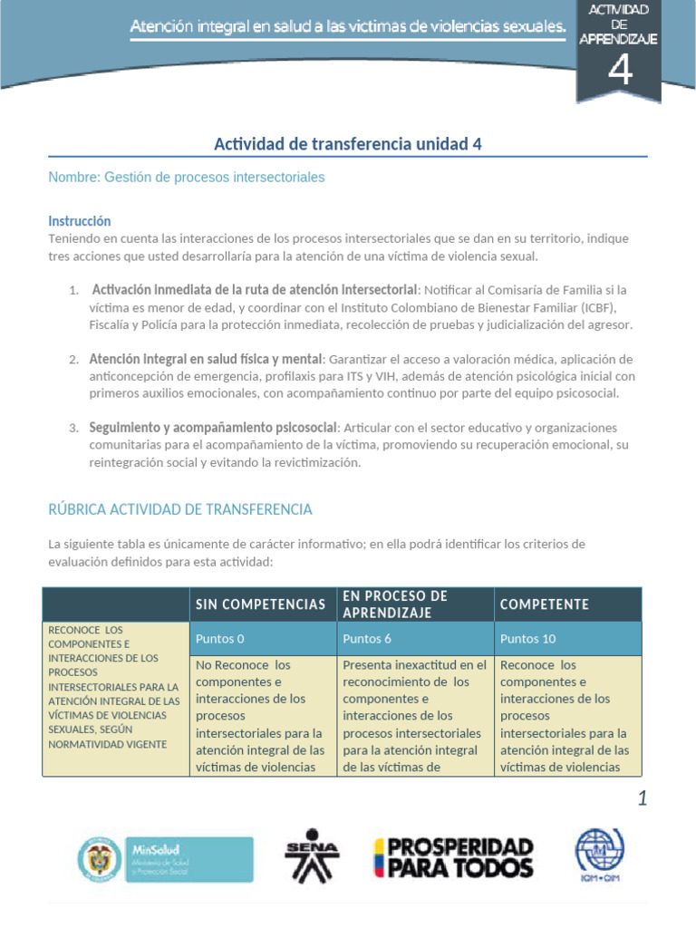 Atención Integral a Víctimas de Violencia Sexual | PDF