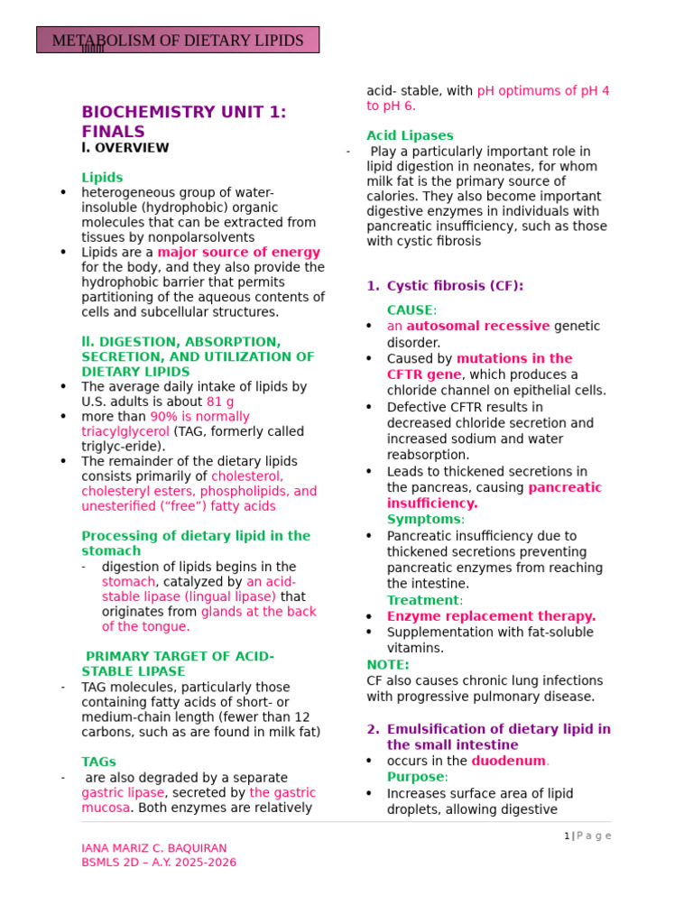 Dietary Lipid Metabolism Overview | PDF | Lipoprotein | Cholesterol