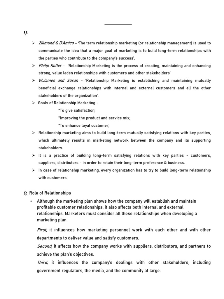Understanding Relationship Marketing | PDF | Marketing | Customer ...