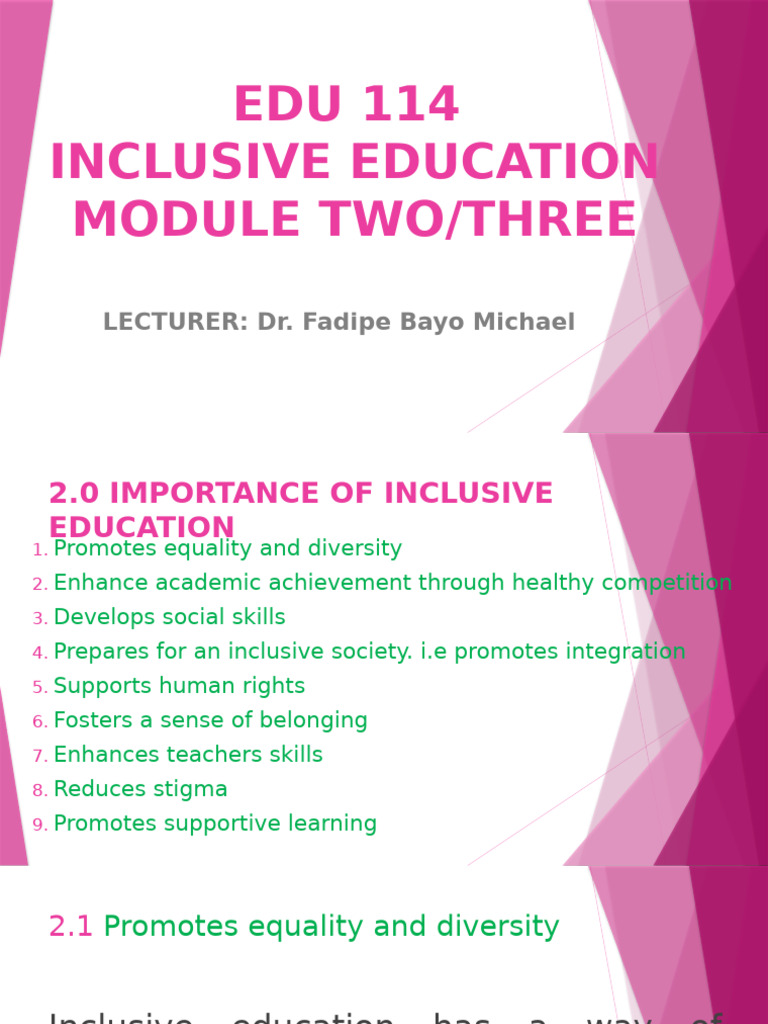 Importance of Inclusive Education | PDF | Inclusion (Education ...