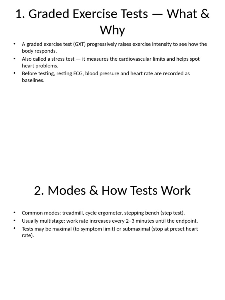 Graded Exercise Tests: Types & Protocols | PDF | Clinical Medicine ...
