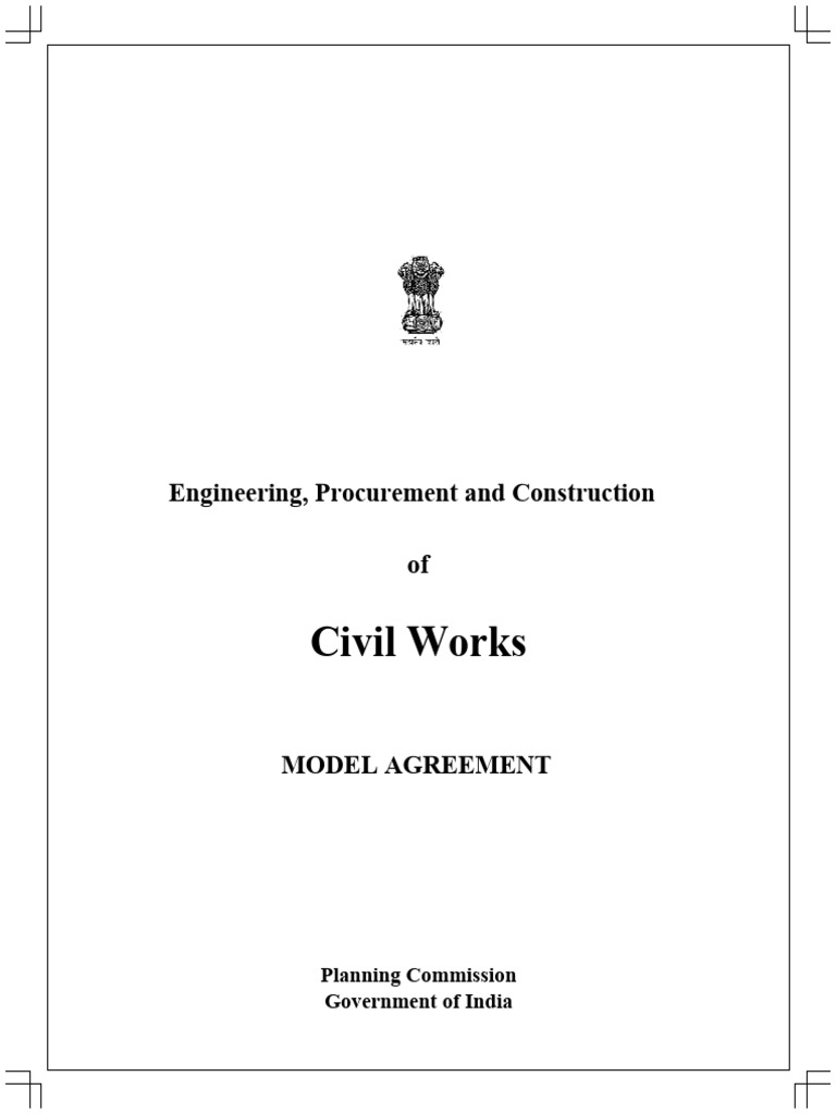 EPC Model Agreement for Civil Works | PDF | Indemnity | Procurement