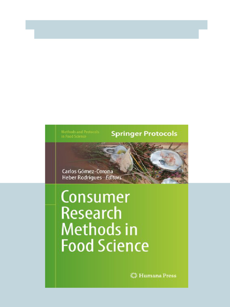 Consumer Research Methods in Food Science 1st Edition Carlos Gómez ...