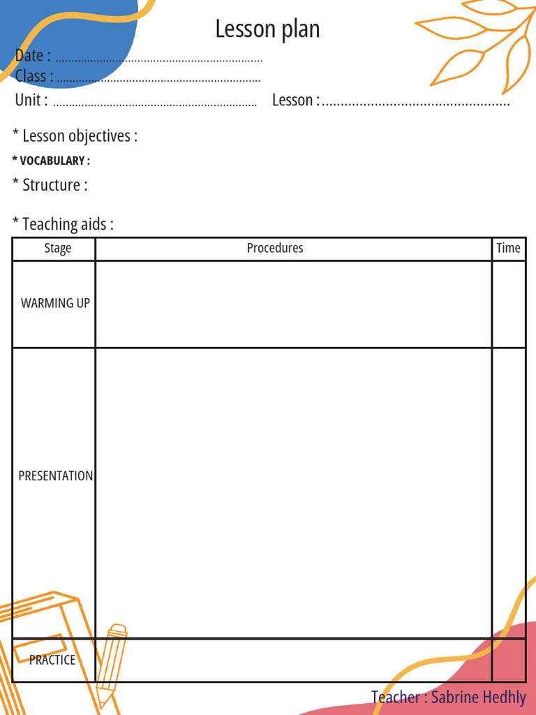 Lesson Plan Template for Educators | PDF