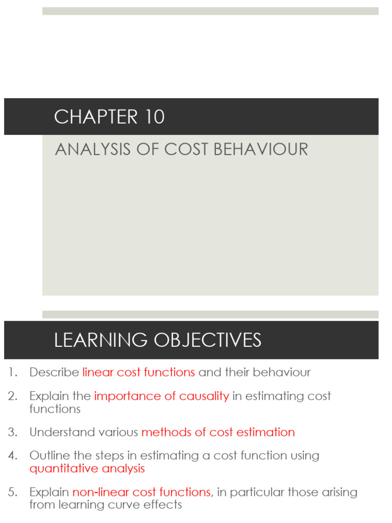 Cost Behavior Analysis and Estimation | PDF | Loss Function | Statistics