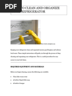 Refrigerator Maintenance Checklist Guide | PDF | Cooking, Food & Wine ...
