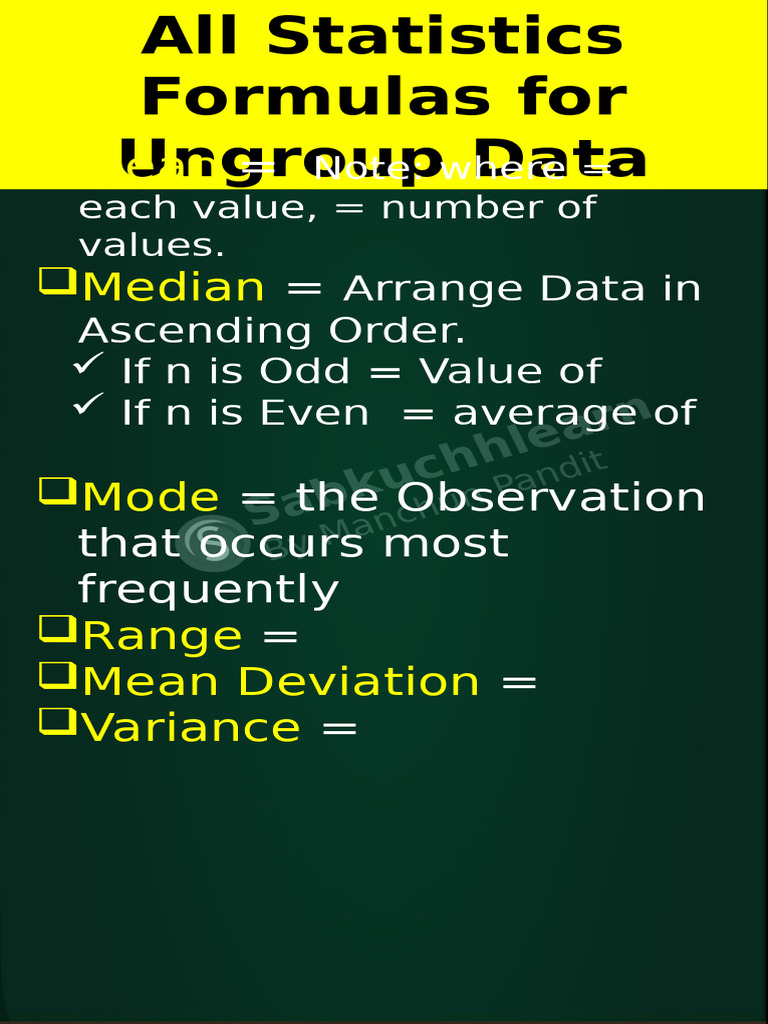All Statistics Formulas | PDF