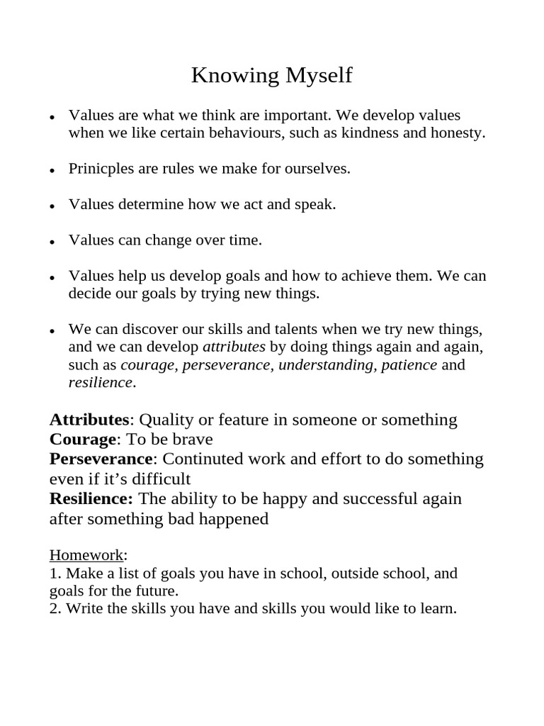 Understanding Values and Goals | PDF