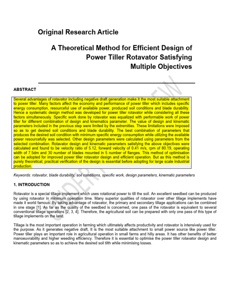A Theoretical Method For Efficient Design | PDF | Turbine | Tillage
