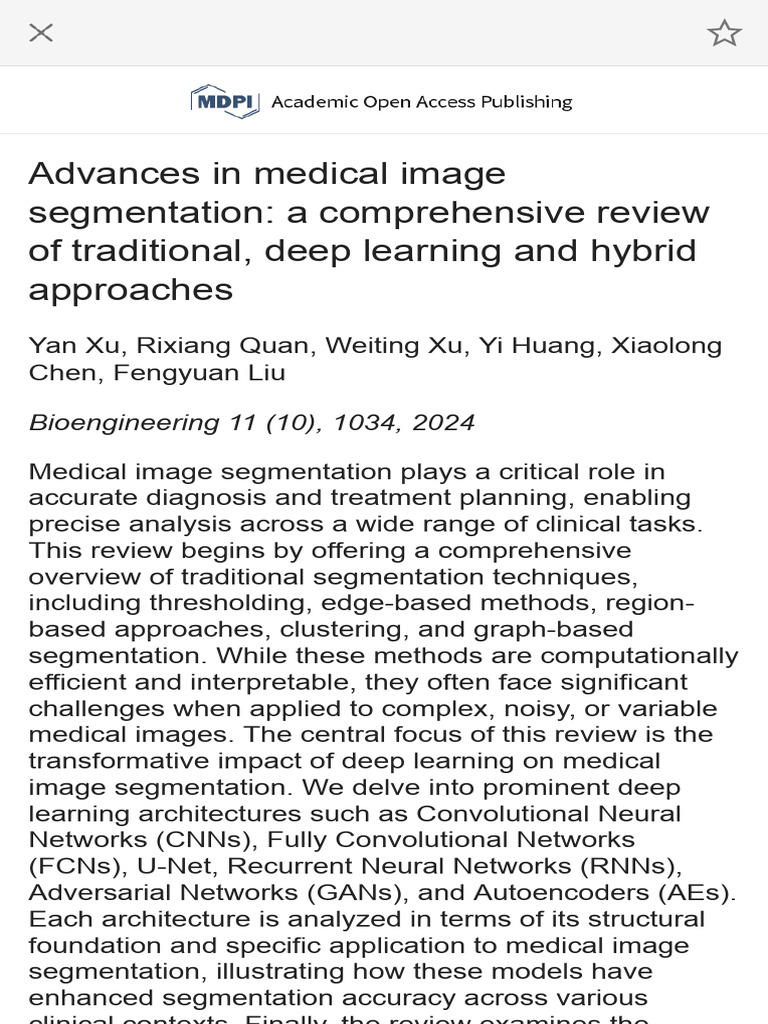Medical Image Segmentation Advances | PDF | Image Segmentation | Deep ...