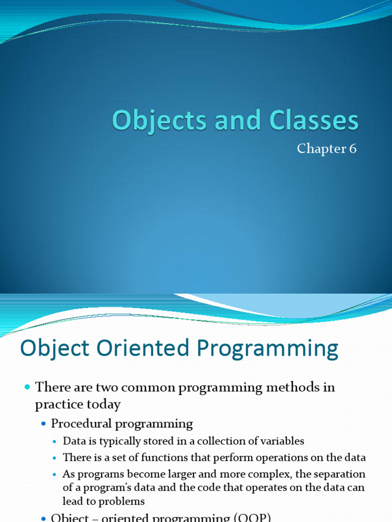 Objects and Classes - Lecture 11-12 | PDF | Class (Computer Programming ...