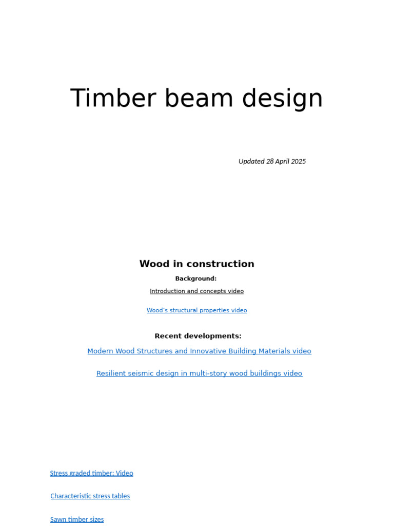 Timber Beam Design Guidelines | PDF | Bending | Lumber