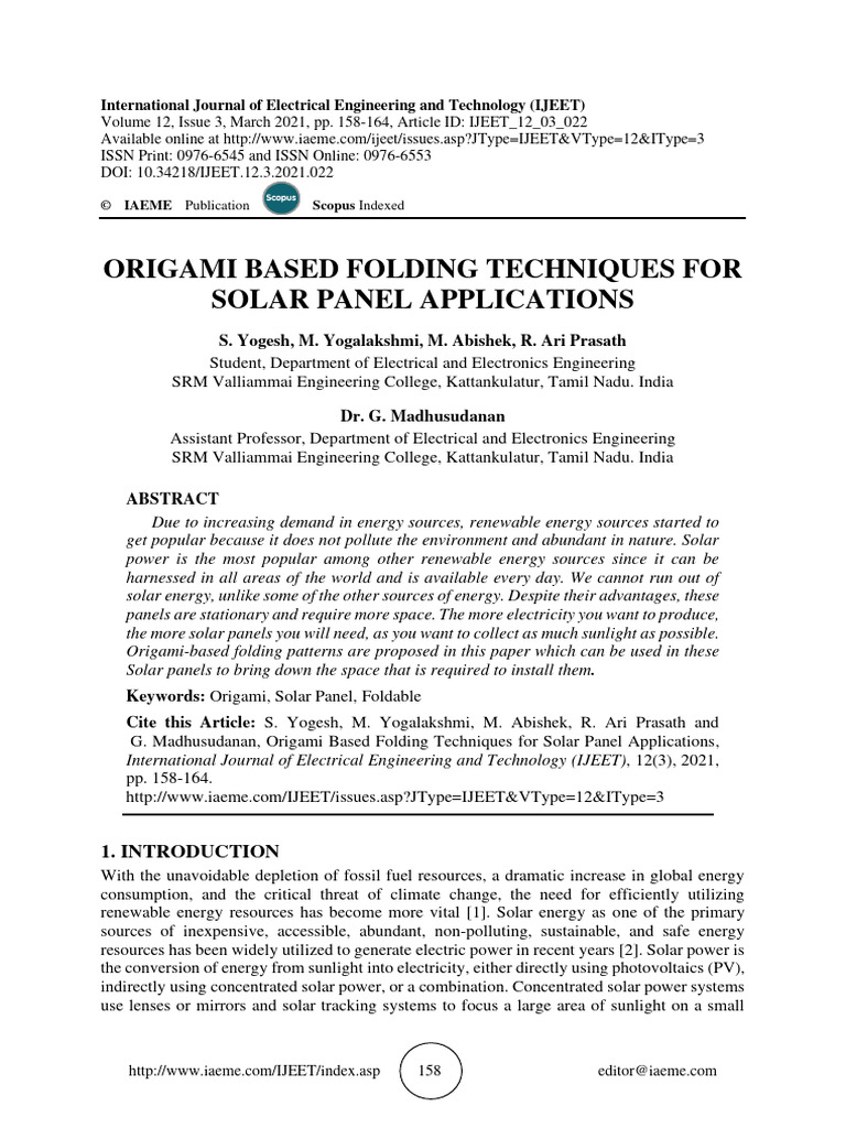 Origami Folding Techniques for Solar Panels | PDF | Solar Power | Origami