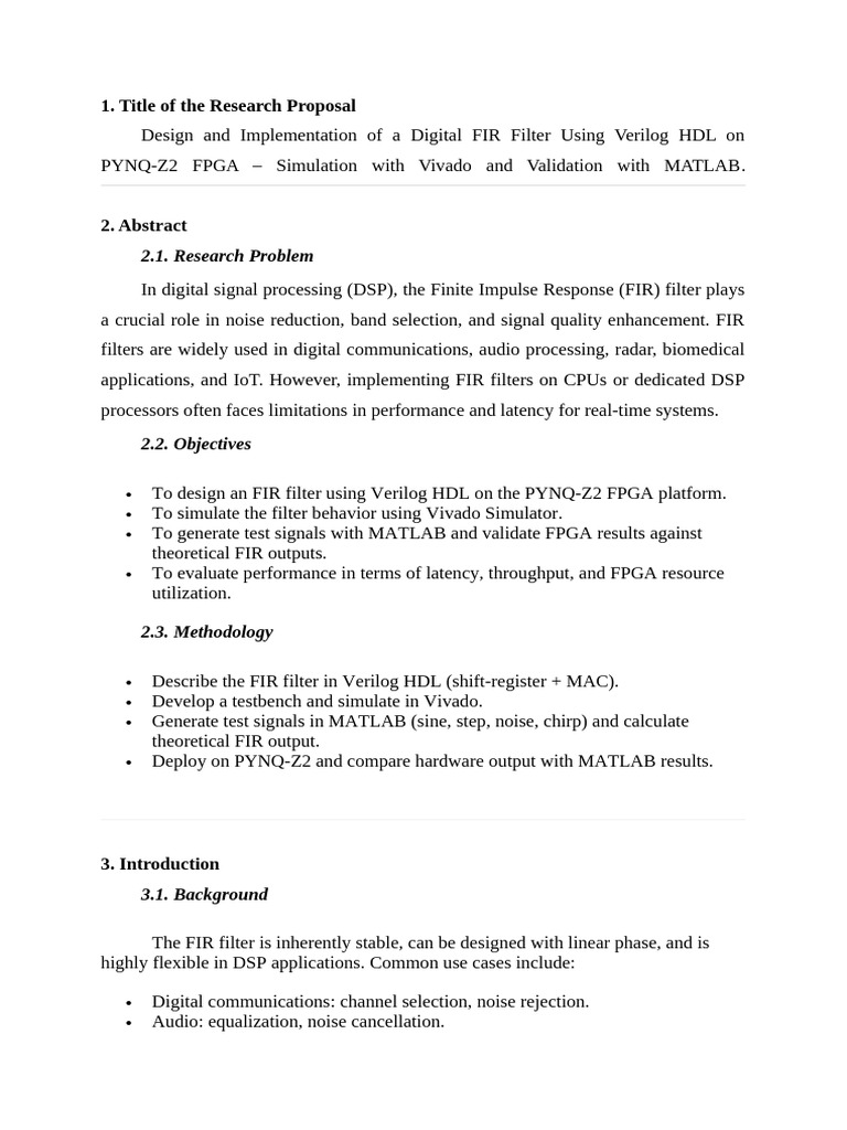 Digital FIR Filter on PYNQ-Z2 FPGA | PDF | Field Programmable Gate ...