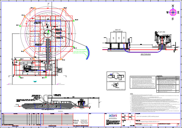 33kV Substation Earthing Layout Guide | PDF | Welding | Construction