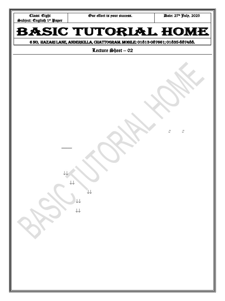 Lecture Sheet - 02 Unit 7 L-4B | PDF