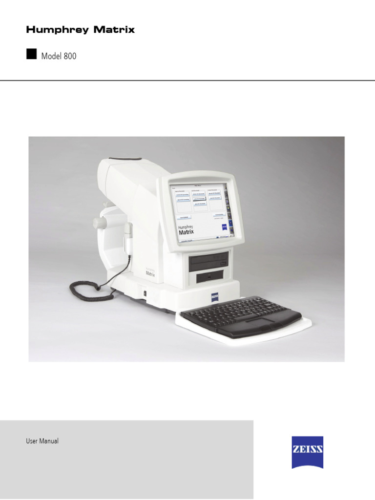 Zeiss Matrix 800 User Manual | PDF | Usb | Computer Keyboard