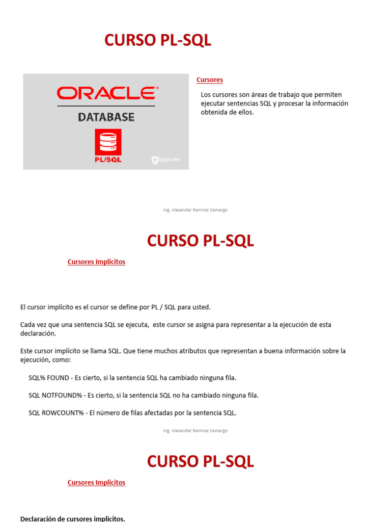 Cursores y Excepciones en SQL | PDF | SQL | Pl / Sql