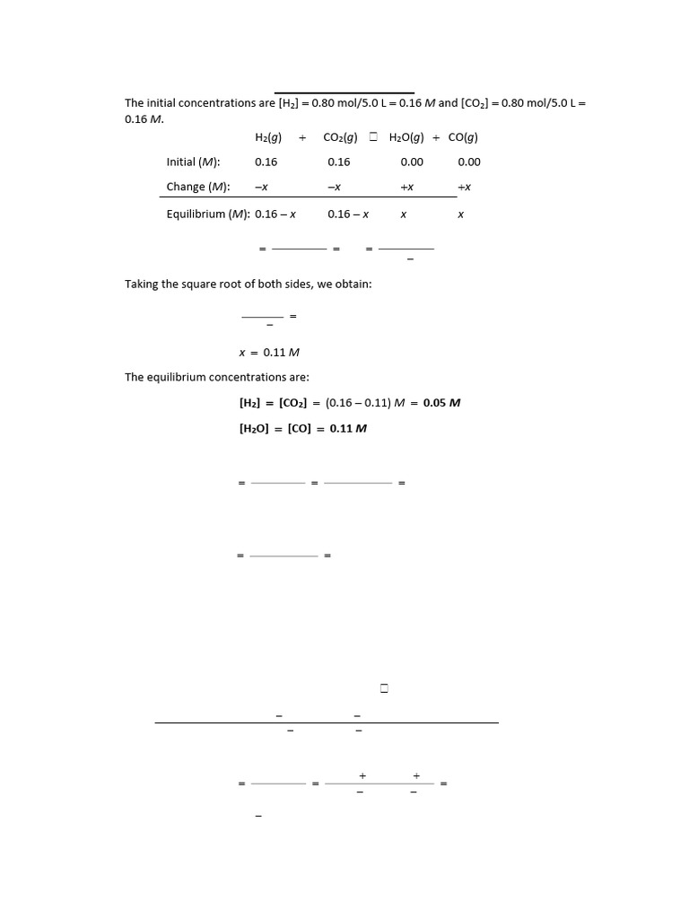 Kc Worksheet Answers and Equilibrium Calculations | PDF | Chemical ...