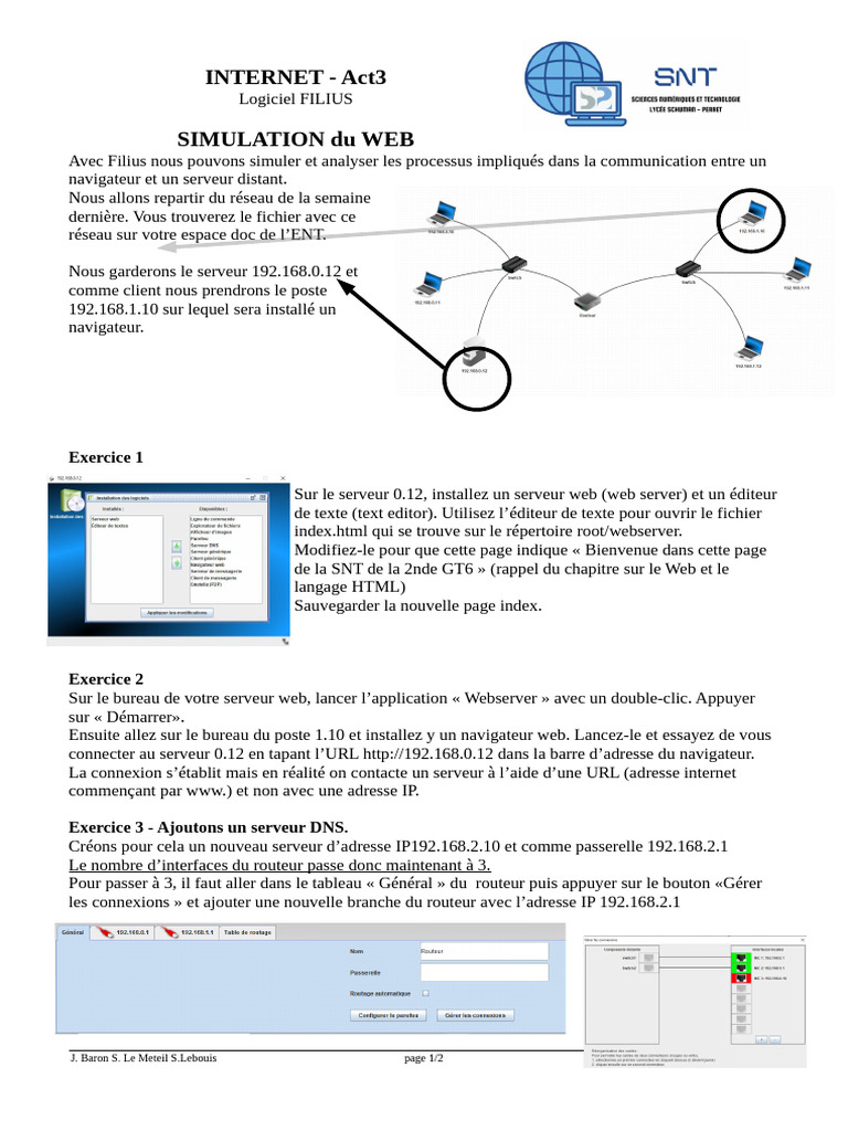 Simulation Web avec Filius et DNS | PDF | Internet | Internet et Web