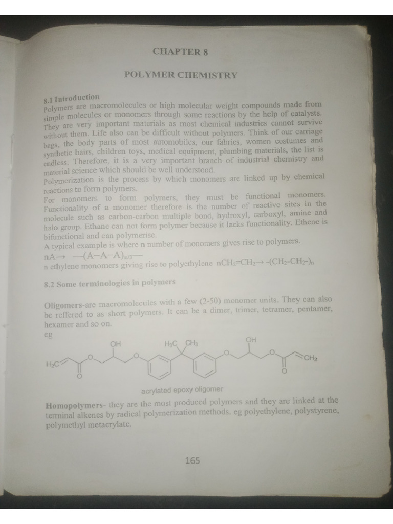 Notes On Polymer Chem 361 | PDF