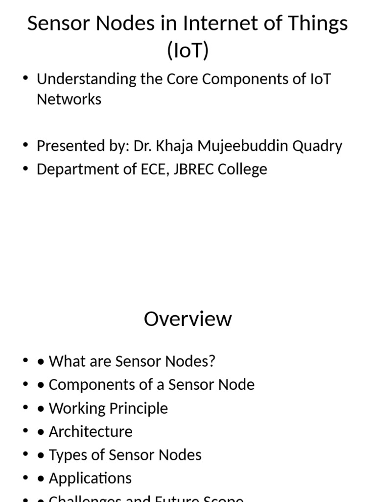 Overview of Sensor Nodes in IoT | PDF | Internet Of Things ...