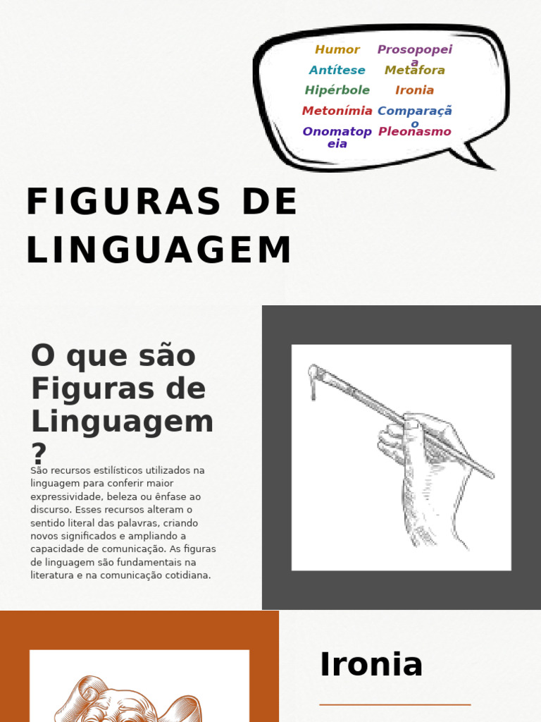 Figuras de Linguagem: Definições e Exemplos | PDF | Ironia | Comunicação