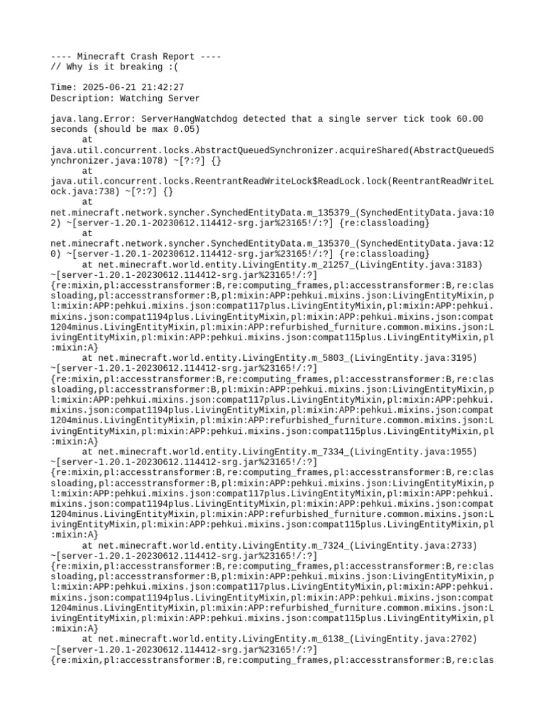 Crash 2025 06 21 - 21.42.27 Server | PDF | Central Processing Unit ...