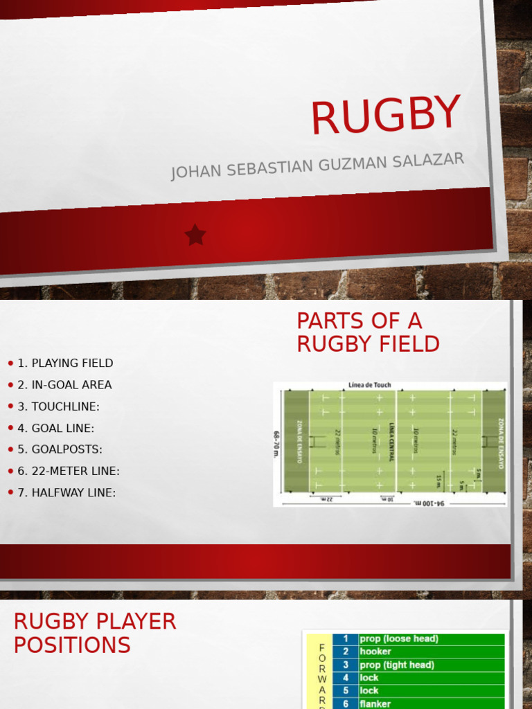 Rugby Field Parts and Player Positions | PDF