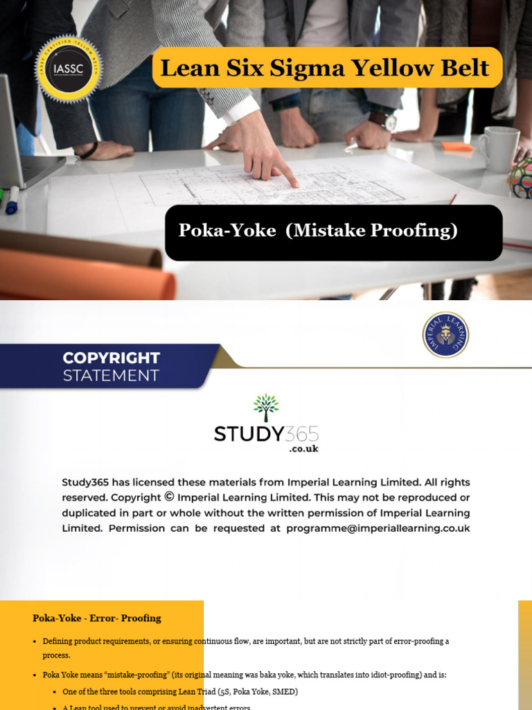 03.02.13. Poka Yoke Mistake Proofing | PDF