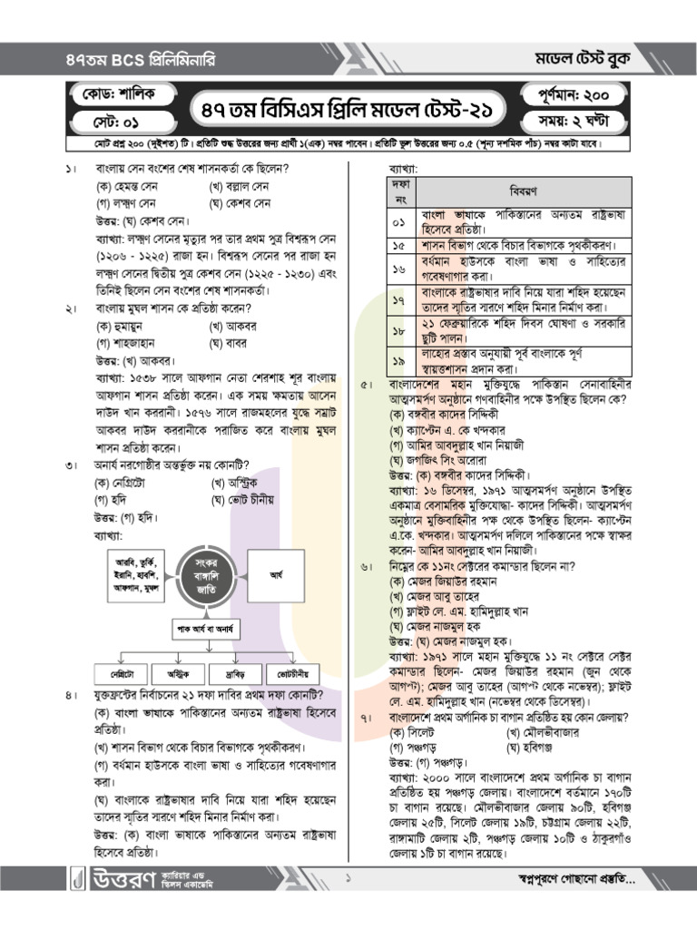Model Test Book-21 | PDF