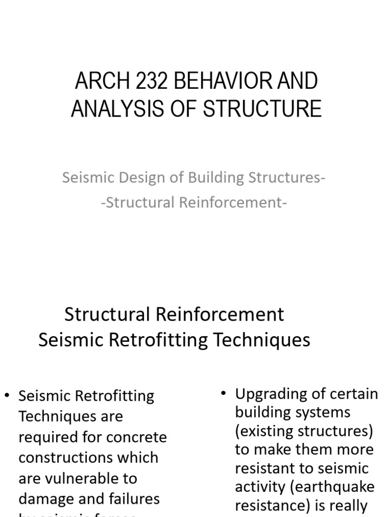 Seismic Retrofitting Techniques Guide | PDF | Friction | Composite Material