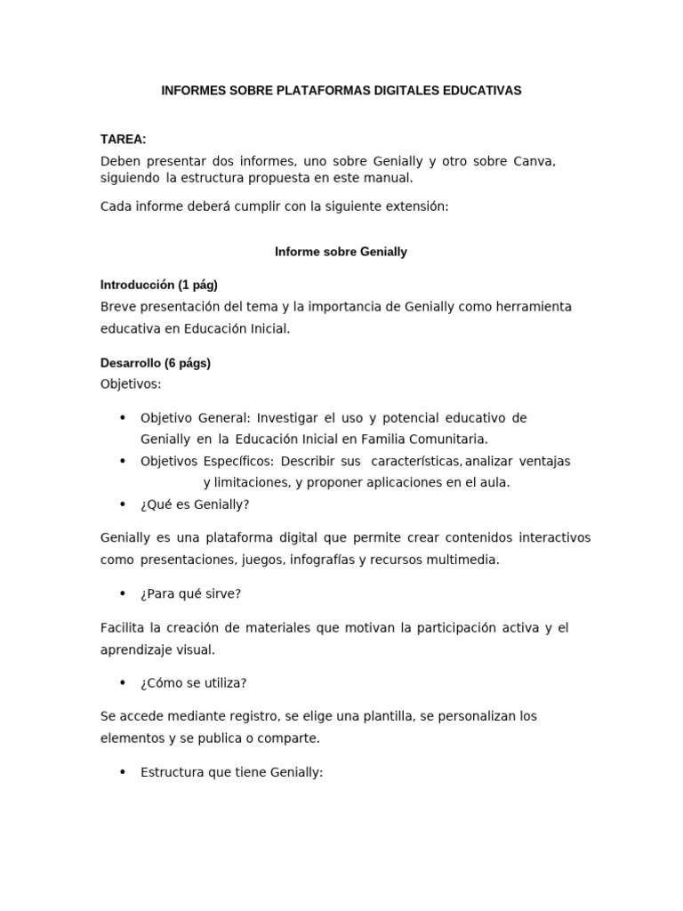 Informes sobre Genially y Canva en Educación | PDF | Educación de la ...