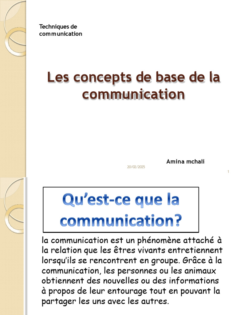 Concepts fondamentaux de la communication | PDF | Informations ...