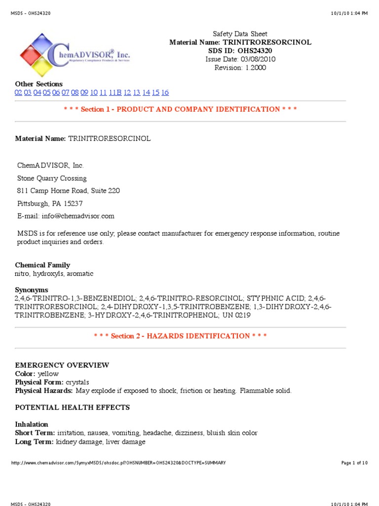 msds Dangerous Goods Occupational Safety And Health