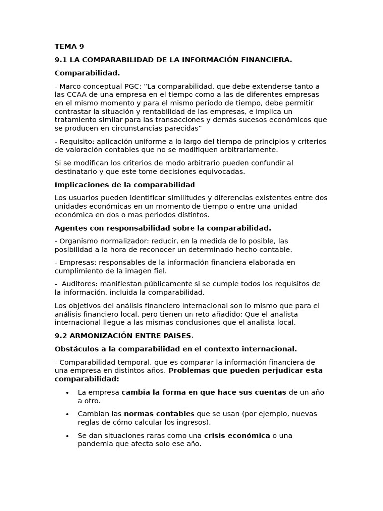 Comparabilidad y Armonización Contable | PDF | Contabilidad | Estado ...
