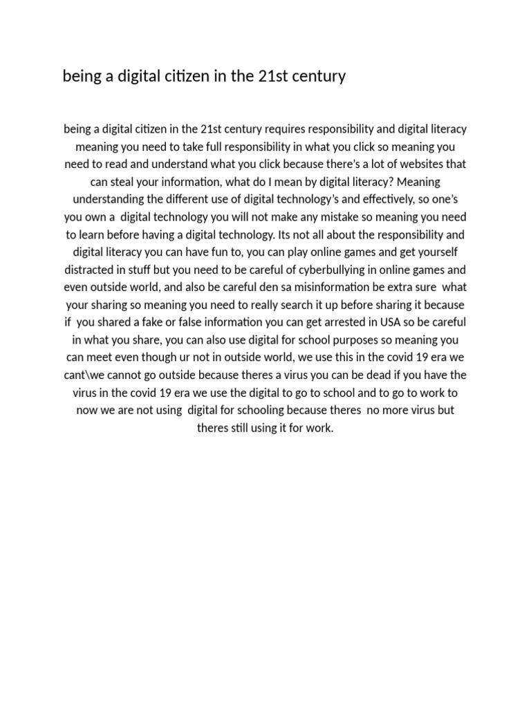 Digital Citizenship in the 21st Century | PDF