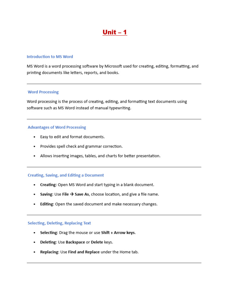 MS Word Basics: Document Creation Guide | PDF